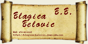 Blagica Belović vizit kartica